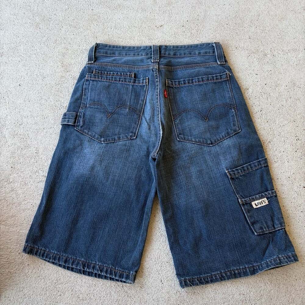 Levi's Y2k Blue Denim Carpenter Jean Shorts size 28